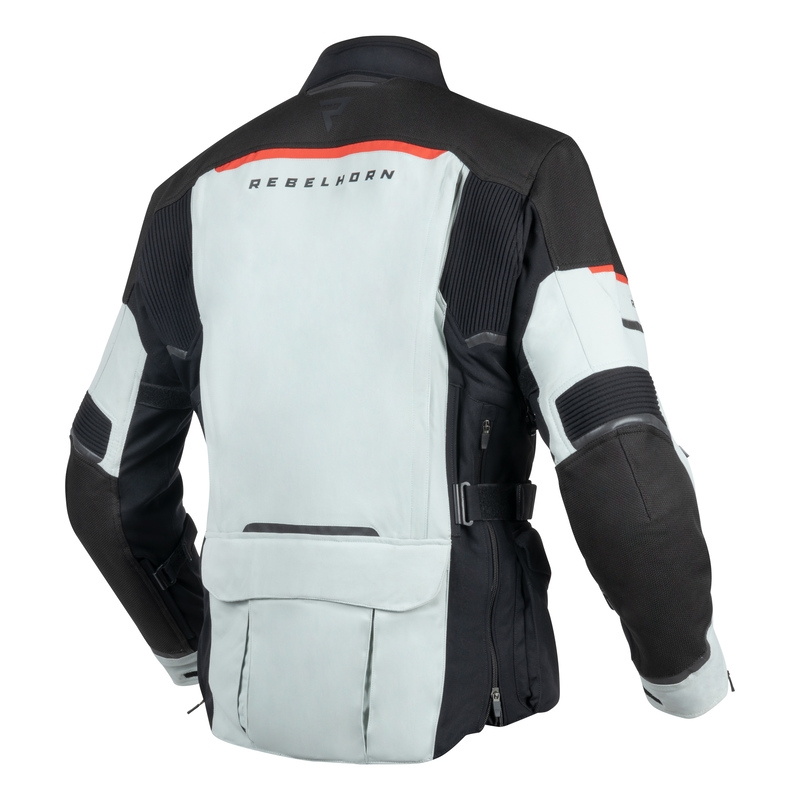 Rebelhorn Range grijs-zwart-rode motorjas