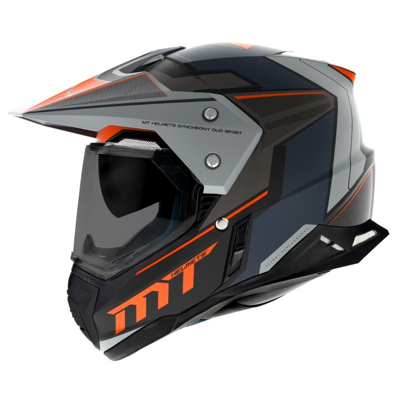 Enduro přilba MT Synchrony Duo Sport SV Patrol B4 oranžovo-šedá