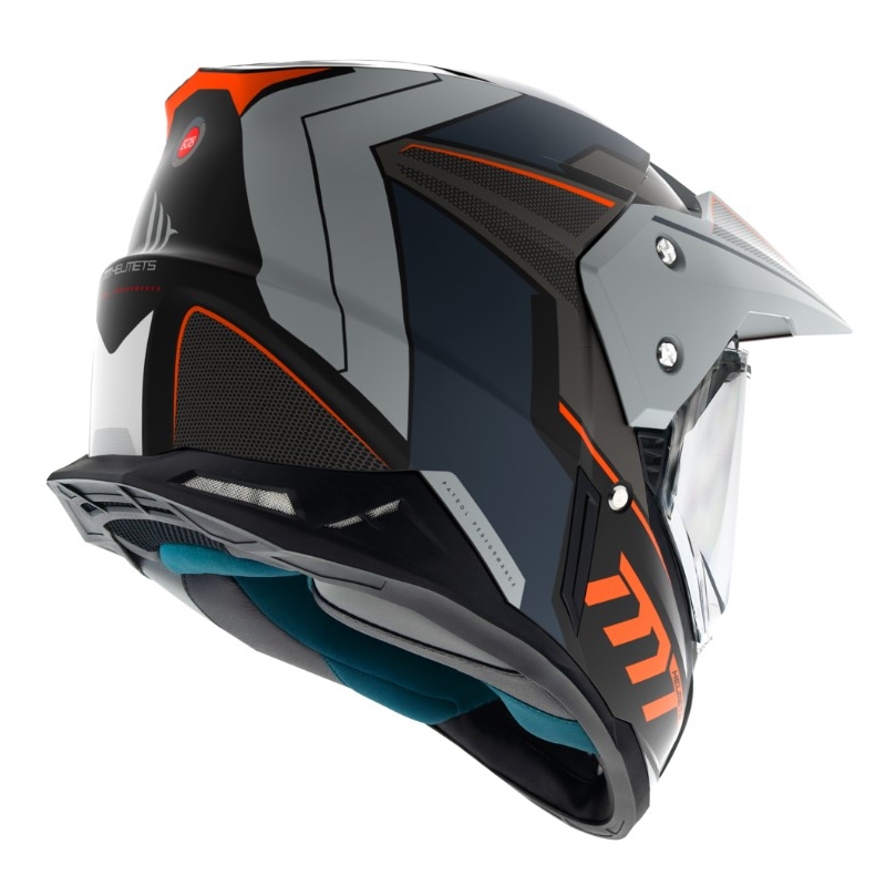 Enduro přilba MT Synchrony Duo Sport SV Patrol B4 oranžovo-šedá