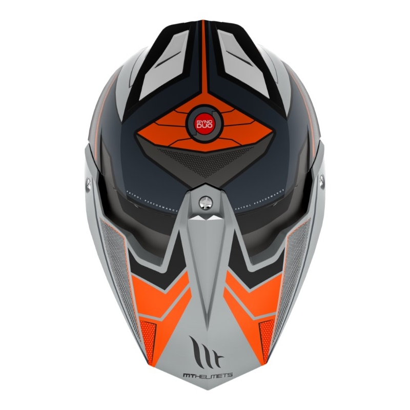 Enduro přilba MT Synchrony Duo Sport SV Patrol B4 oranžovo-šedá