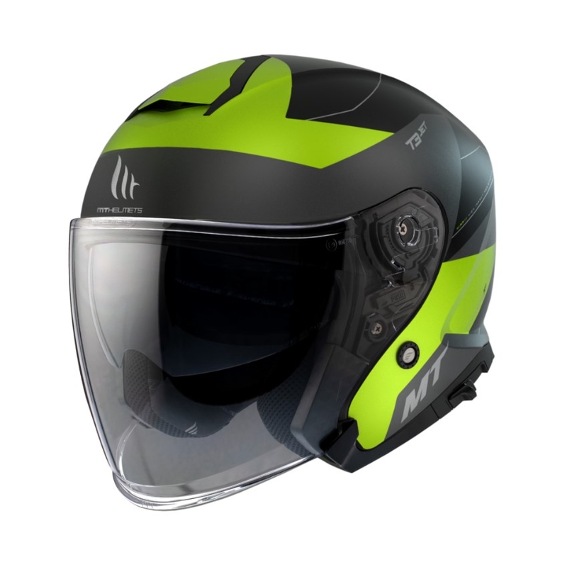 Otevřená přilba na motorku MT Thunder 3 SV Jet Cooper černo-šedo-fluo žlutá výprodej