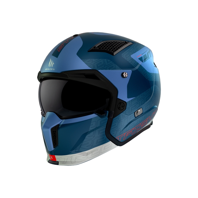 Open helm met masker MT Streetfighter SV Totem C17 wit-blauw