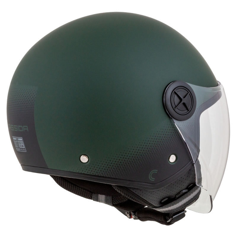 Cassida Handy open motorhelm groen-zwart