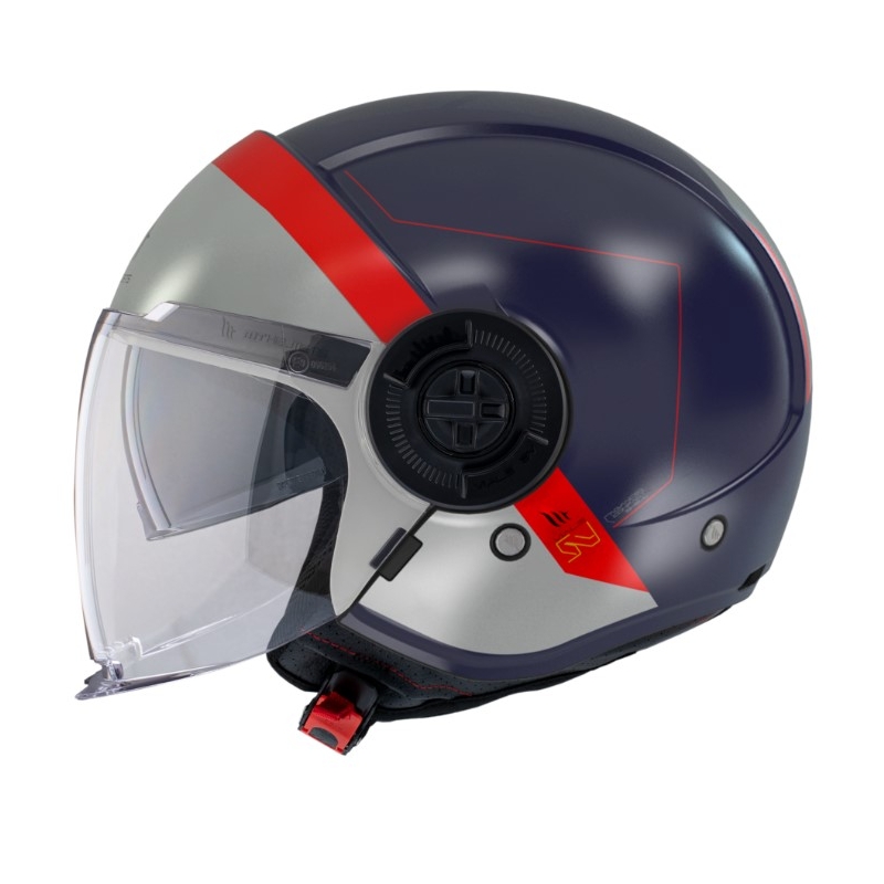 Open motorhelm MT Viale SV 68 Eenheden D7 grijs-rood-blauw