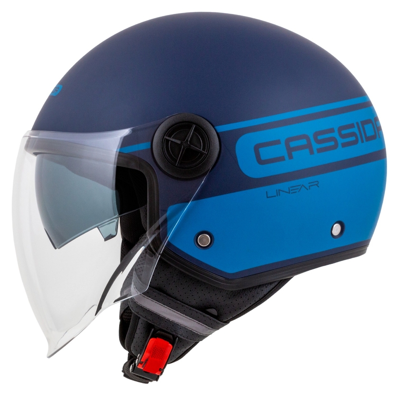 Cassida Handy Plus Linear open motorhelm blauw