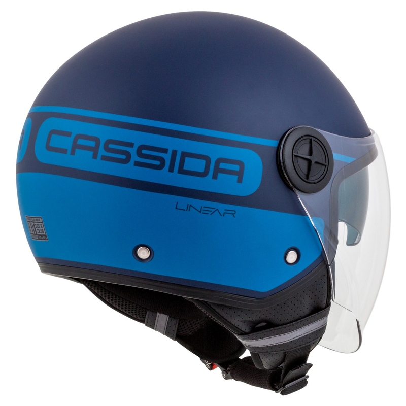 Cassida Handy Plus Linear open motorhelm blauw