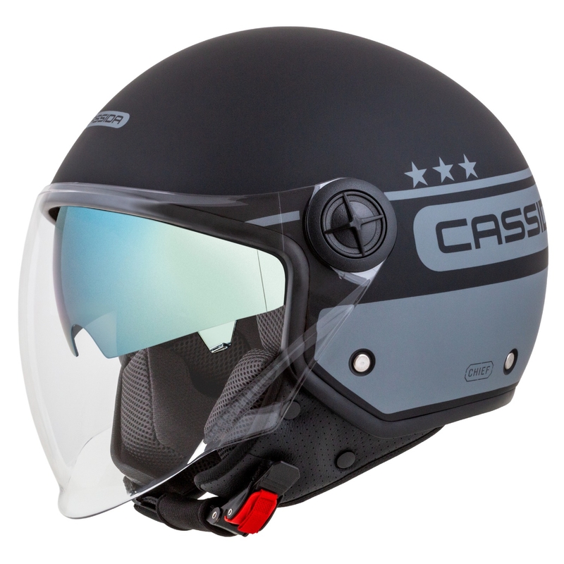 Cassida Handy Plus Chief open motorhelm grijs-zwart