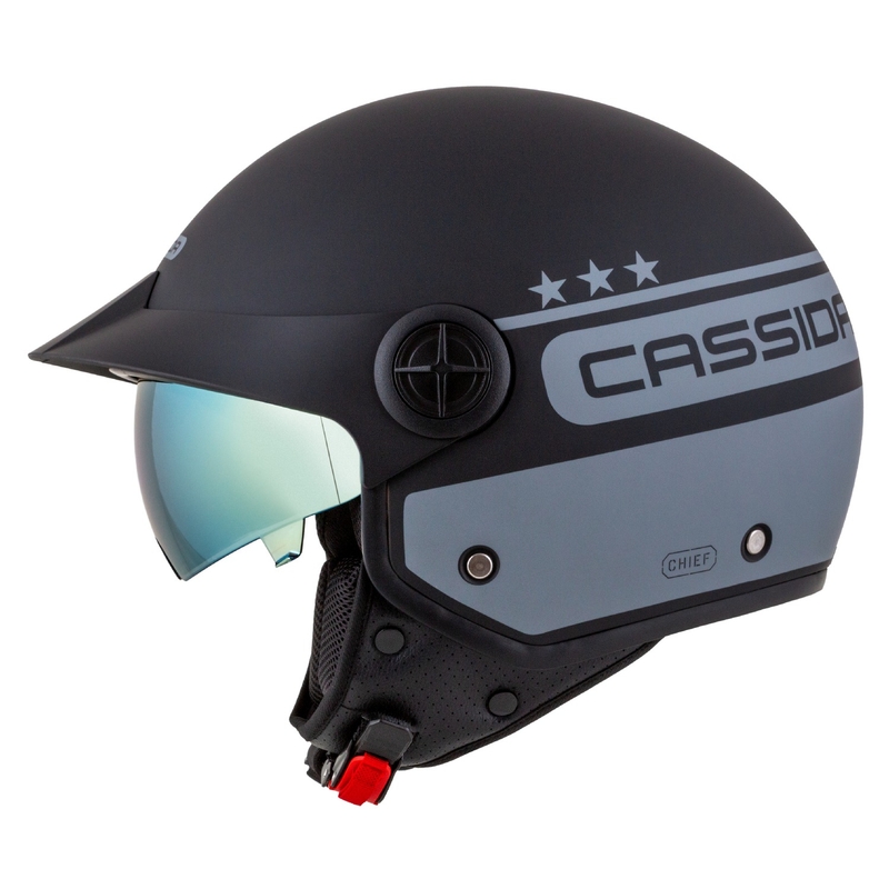 Cassida Handy Plus Chief open motorhelm grijs-zwart