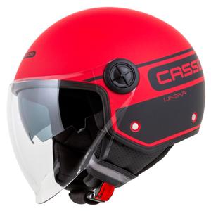 Cassida Handy Plus Linear Open Motorhelm Rood-Zwart