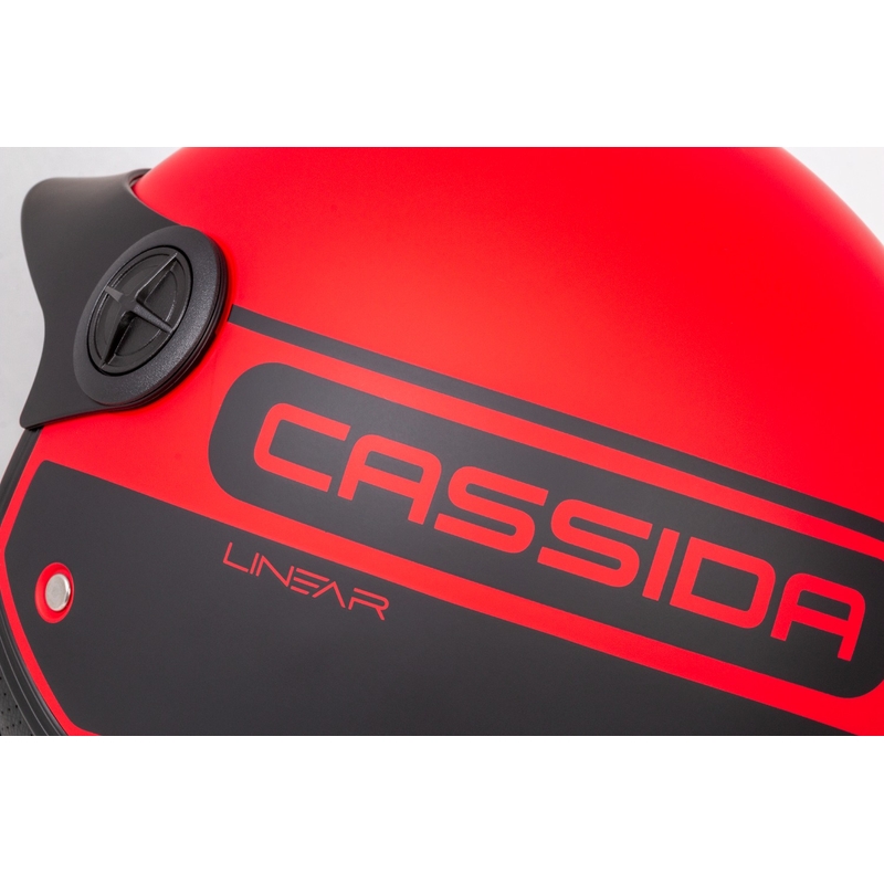 Cassida Handy Plus Linear Open Motorhelm Rood-Zwart