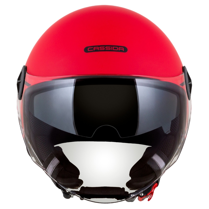 Cassida Handy Plus Linear Open Motorhelm Rood-Zwart