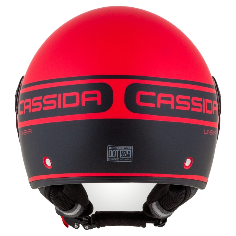 Cassida Handy Plus Linear Open Motorhelm Rood-Zwart