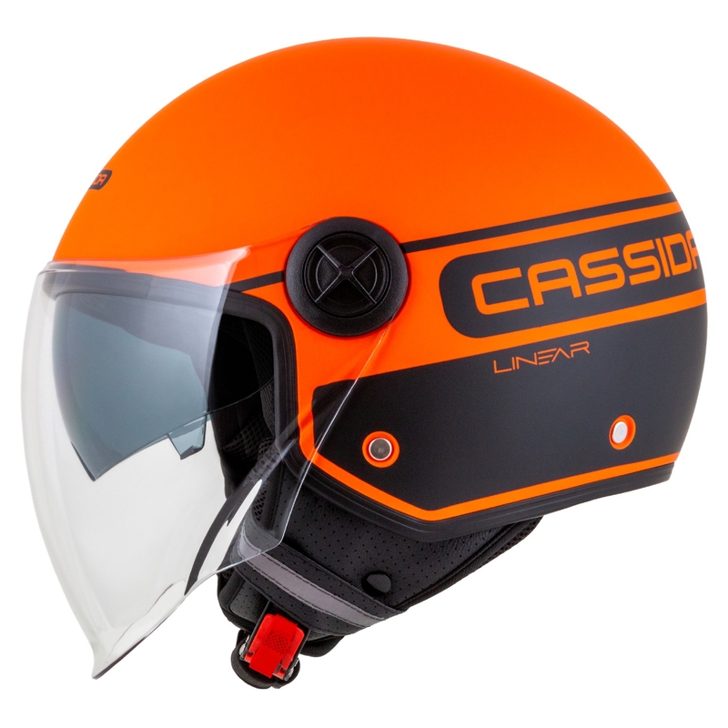 Cassida Handy Plus Linear open motorhelm oranje-zwart
