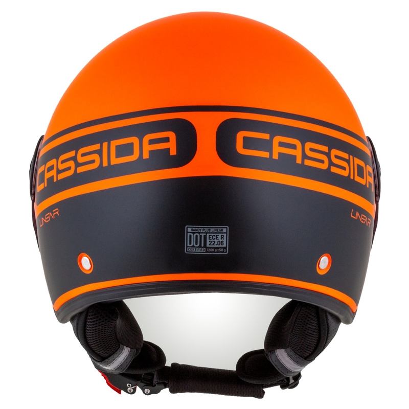 Cassida Handy Plus Linear open motorhelm oranje-zwart