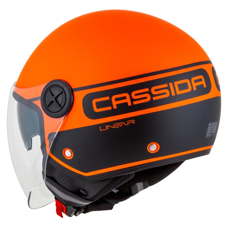 Cassida Handy Plus Linear open motorhelm oranje-zwart