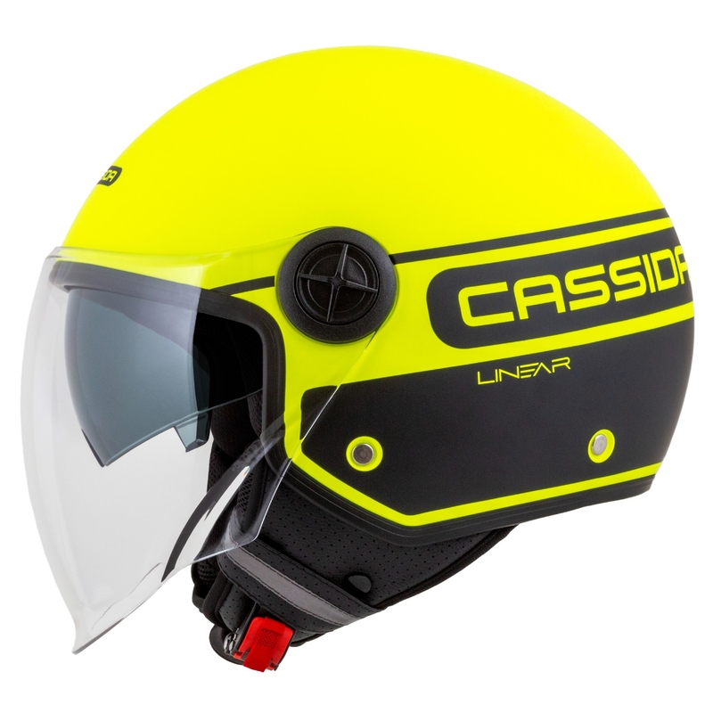 Cassida Handy Plus Linear fluorgeel-zwarte open motorhelm