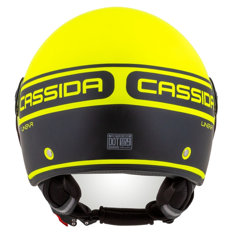 Cassida Handy Plus Linear fluorgeel-zwarte open motorhelm