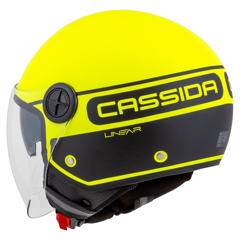 Cassida Handy Plus Linear fluorgeel-zwarte open motorhelm