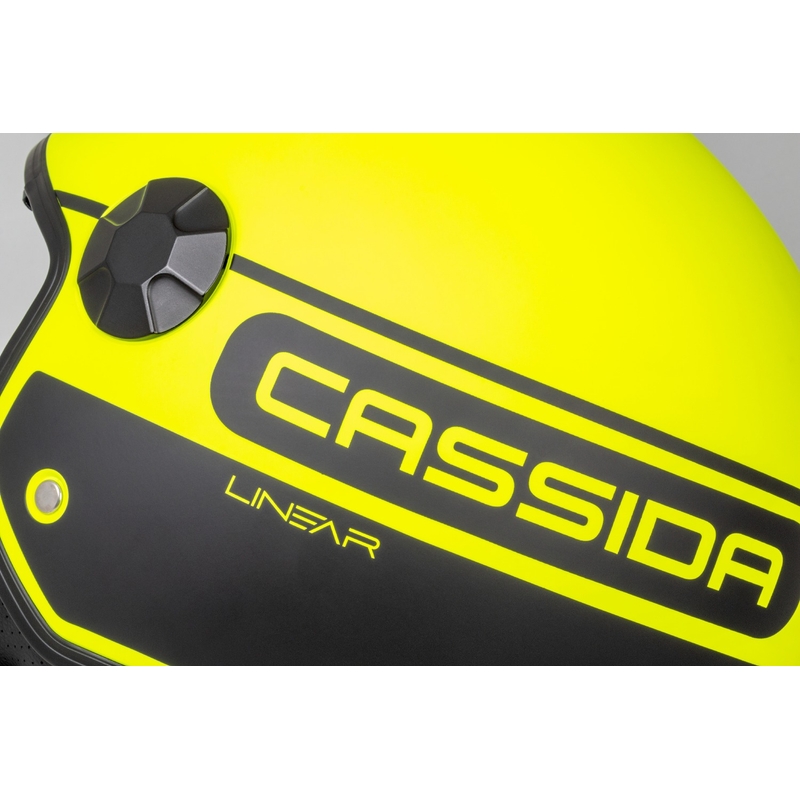 Cassida Handy Plus Linear fluorgeel-zwarte open motorhelm