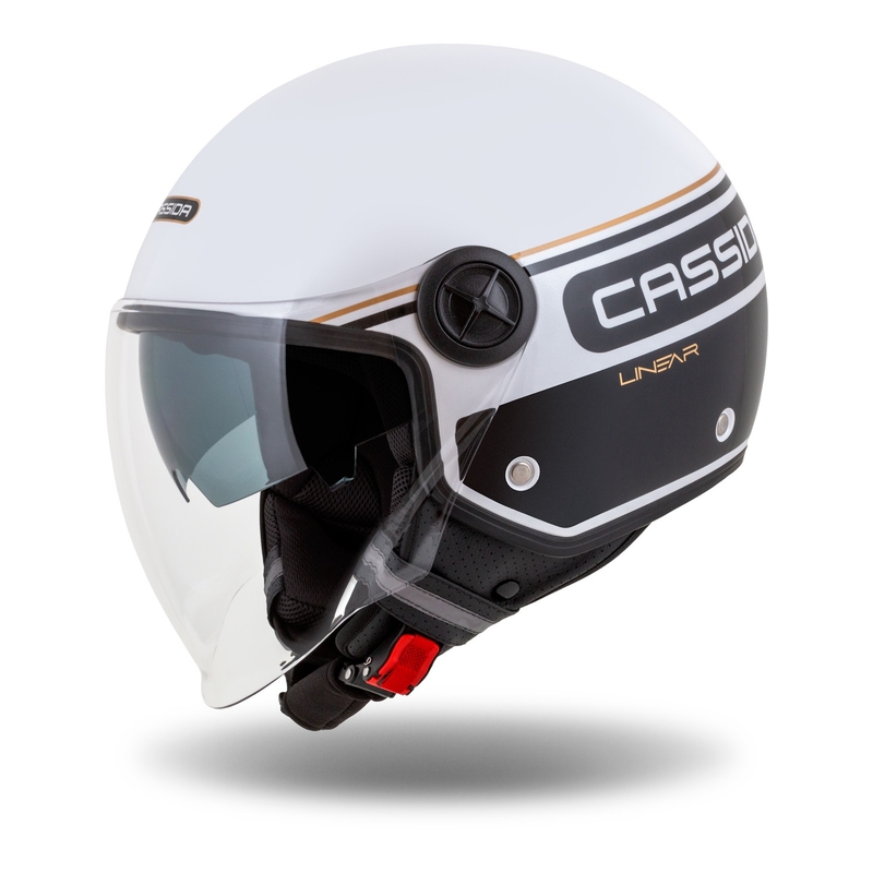 Cassida Handy Plus Linear open motorhelm wit-zwart-goud