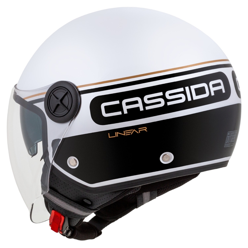 Cassida Handy Plus Linear open motorhelm wit-zwart-goud