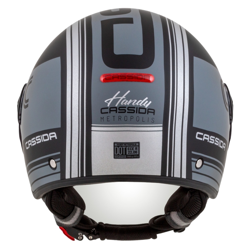 Cassida Handy Metropolis Vision open face motorhelm zwart-reflecterend grijs