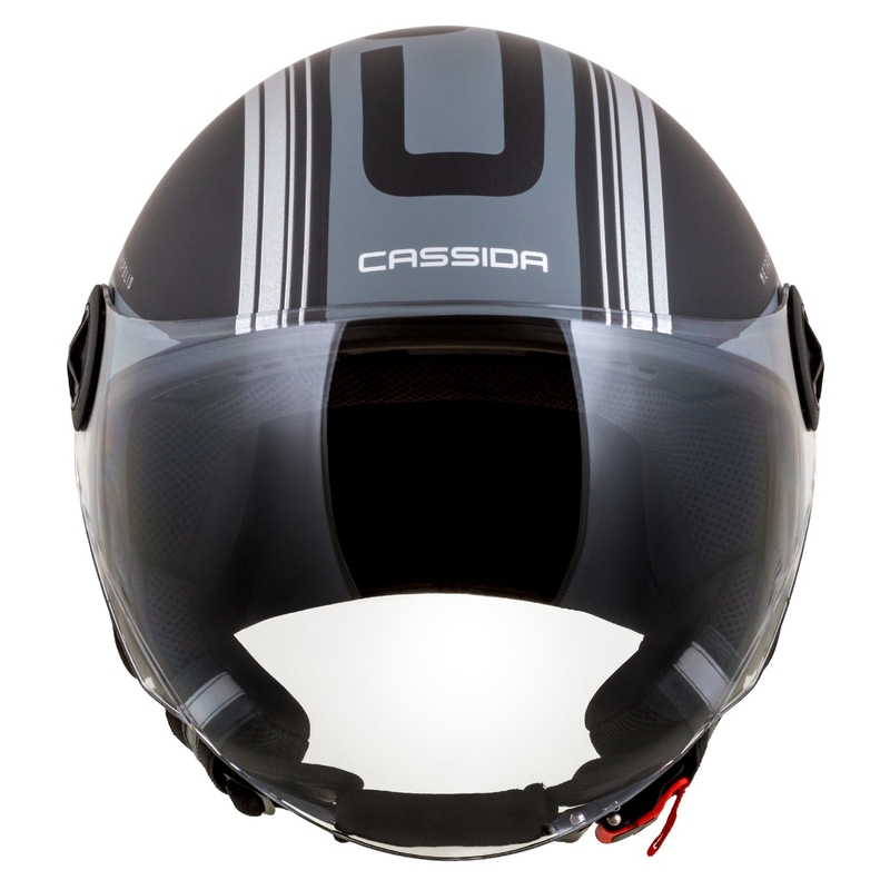 Cassida Handy Metropolis Vision open face motorhelm zwart-reflecterend grijs