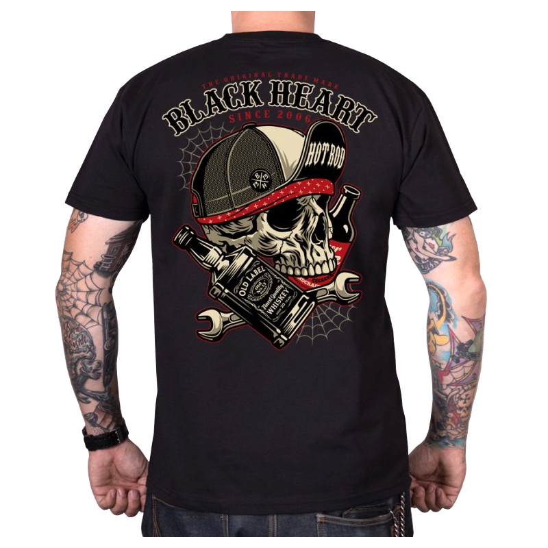 Heren T-shirt Black Heart Commander zwart