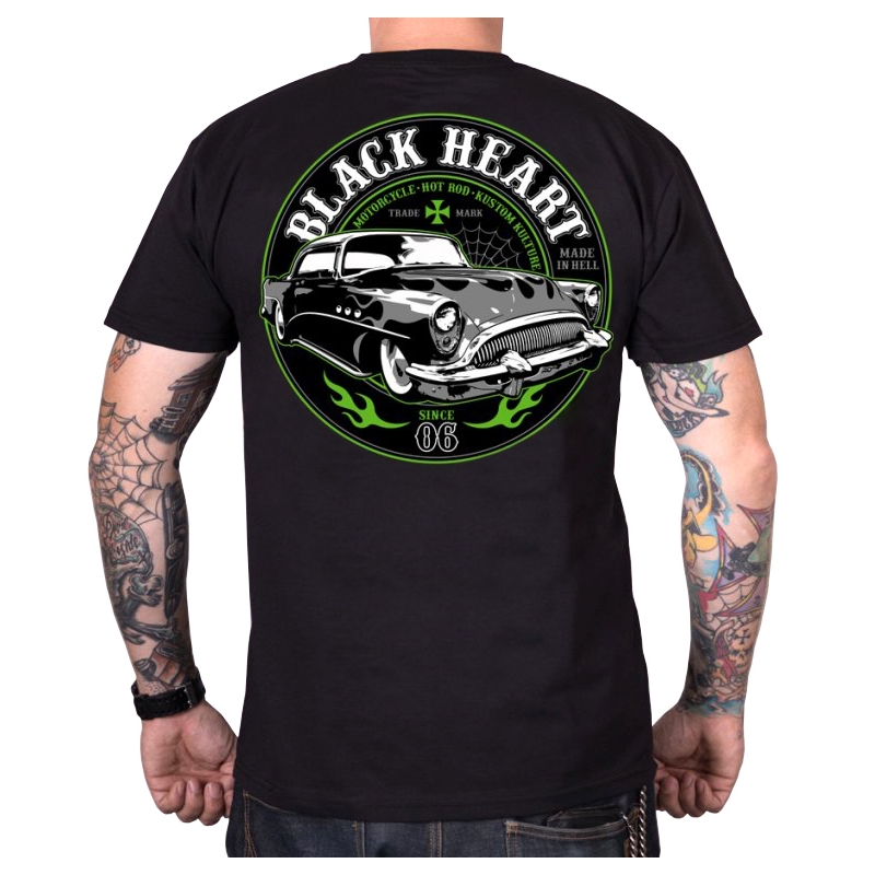 Heren-T-shirt Zwart Hart Monster zwart