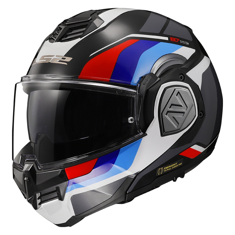 Opklapbare motorhelm LS2 FF906 Advant Sport zwart-blauw-rood