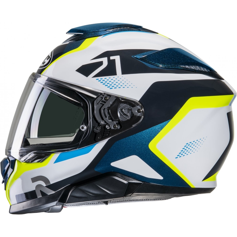 Integraal motorhelm HJC RPHA 71 Hapel MC3H blauw-wit-fluogeel
