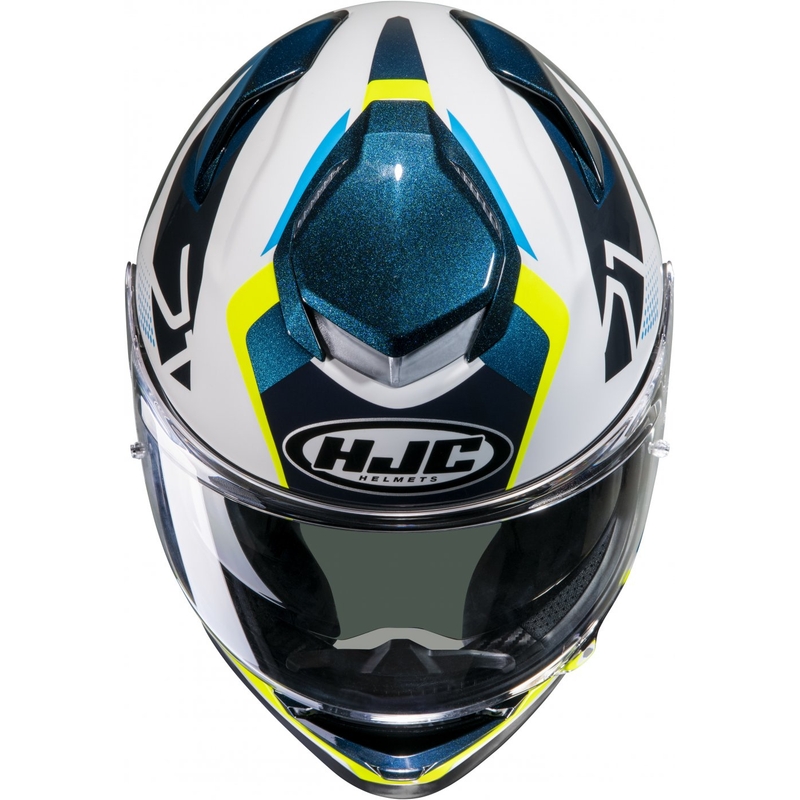 Integraal motorhelm HJC RPHA 71 Hapel MC3H blauw-wit-fluogeel