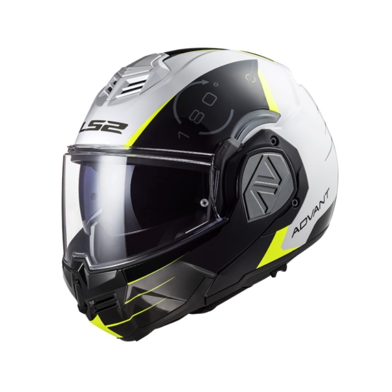 Opklapbare motorhelm LS2 FF906 Advant Codex 06 zwart-wit-geel