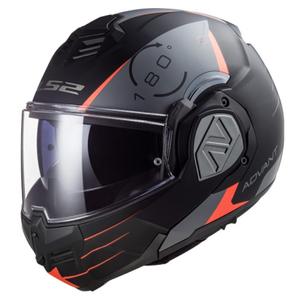 Opklapbare motorhelm LS2 FF906 Advant Codex 06 rood-zwart-grijs-titanium