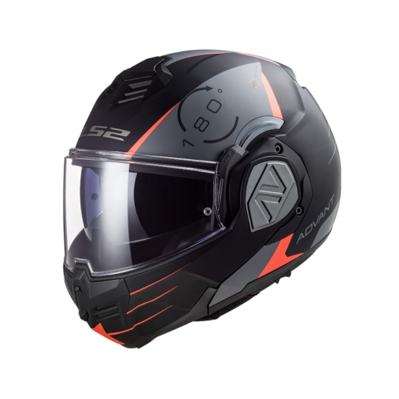 Opklapbare motorhelm LS2 FF906 Advant Codex 06 rood-zwart-grijs-titanium
