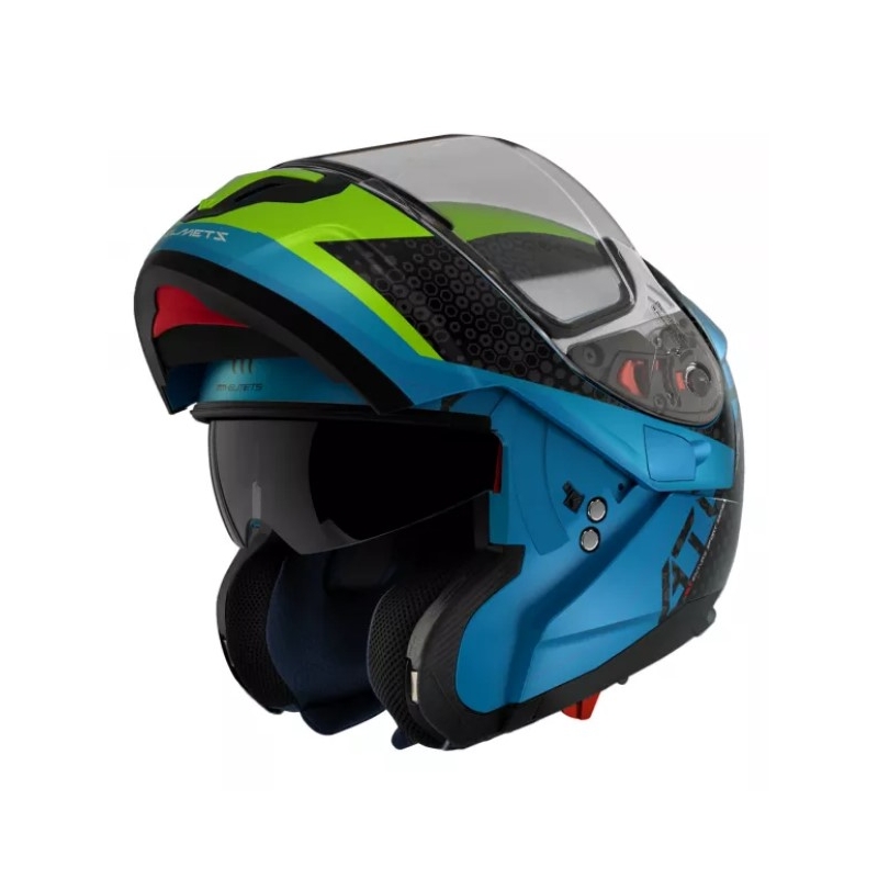 MT Atom SV Adventure A7 motorhelm zwart-groen-blauw