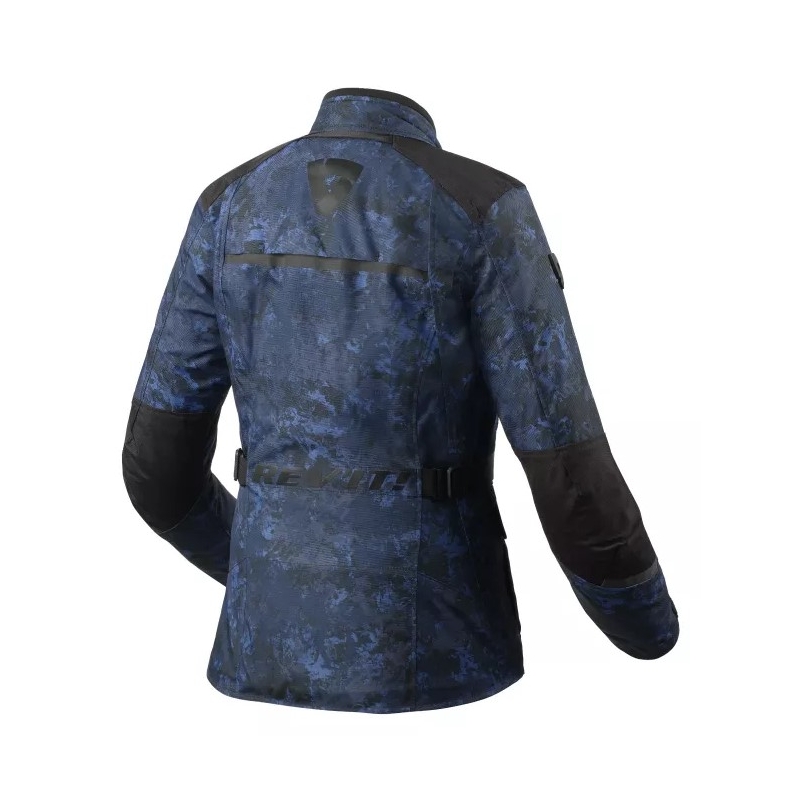 Dames Revit Voltiac 3 H2O camouflage blauw motorjack uitverkoop