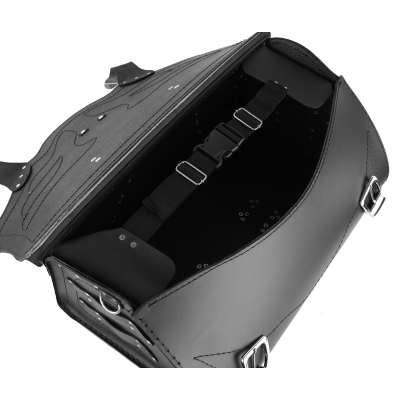 Kožený moto kufr na motorku Chopper RSA-222B Skull výprodej