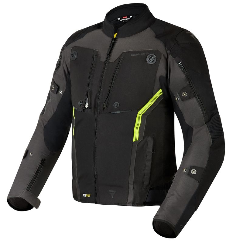 Rebelhorn Borg zwart-donkergrijs-fluo geel motorjack