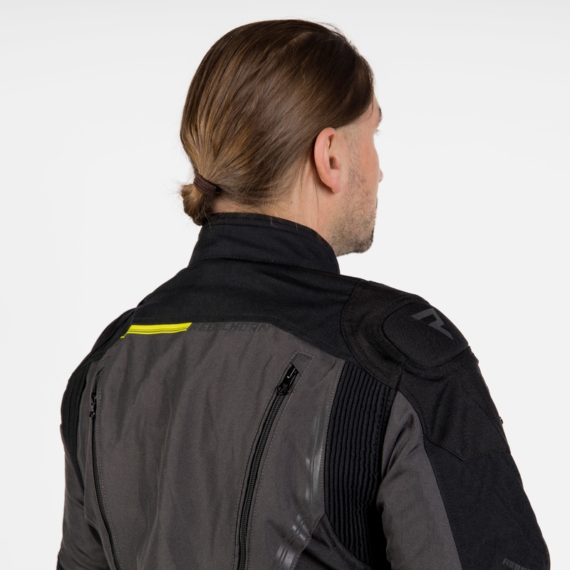 Rebelhorn Borg zwart-donkergrijs-fluo geel motorjack