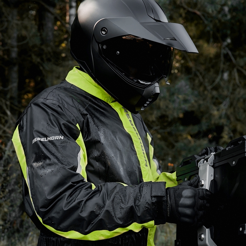 Rebelhorn Reis Regenpak zwart-fluo geel