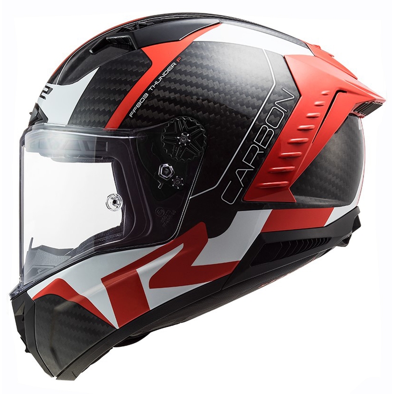 LS2 FF805 Thunder C Racing1 zwart-wit-rode integraal motorhelm