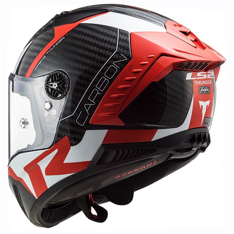 LS2 FF805 Thunder C Racing1 zwart-wit-rode integraal motorhelm