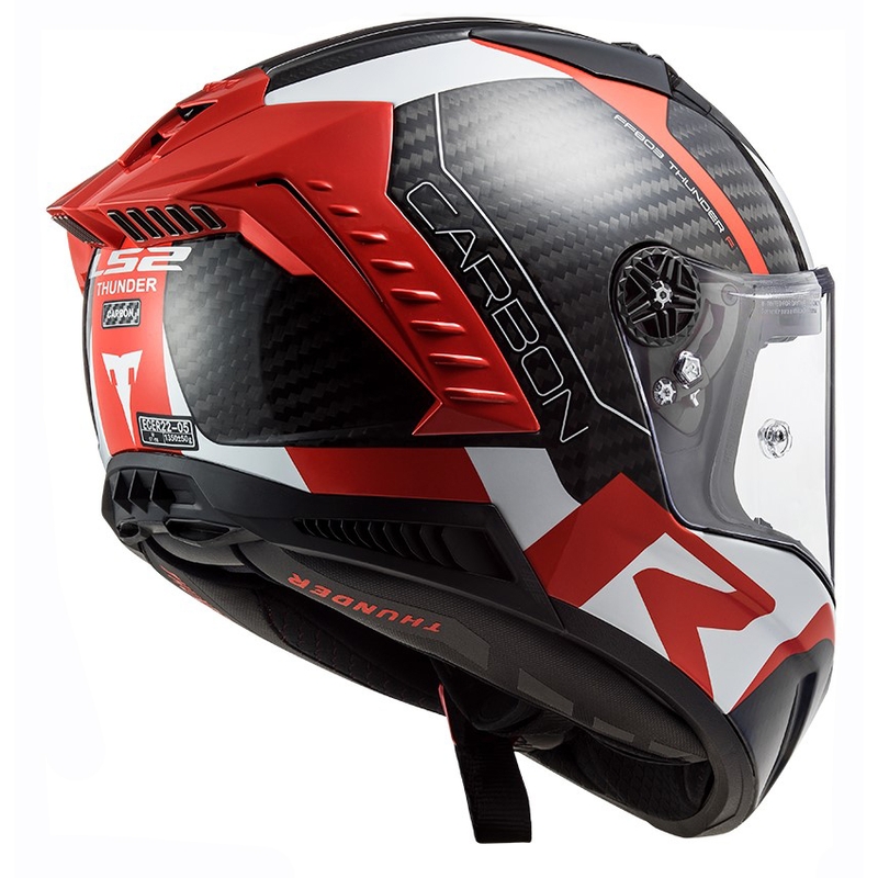 LS2 FF805 Thunder C Racing1 zwart-wit-rode integraal motorhelm