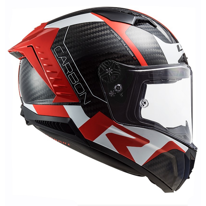 LS2 FF805 Thunder C Racing1 zwart-wit-rode integraal motorhelm