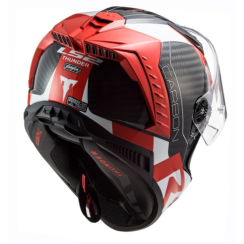LS2 FF805 Thunder C Racing1 zwart-wit-rode integraal motorhelm