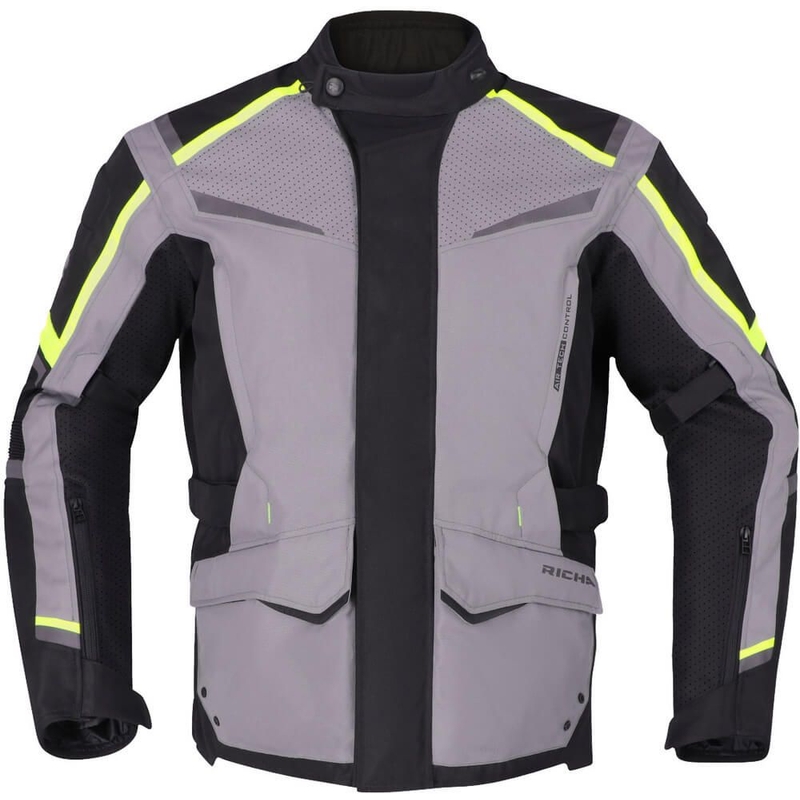 Bunda na motorku RICHA Tundra černo-šedo-fluo žlutá výprodej