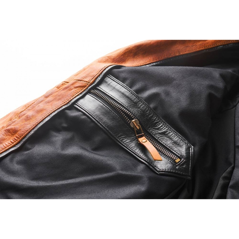 Fuel Bourbon Bruin Leren Motorjack uitverkoop