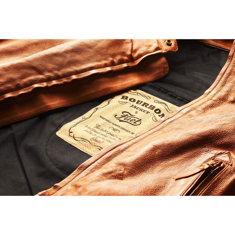 Fuel Bourbon Bruin Leren Motorjack uitverkoop