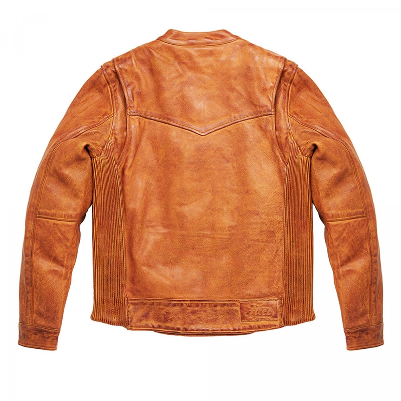 Fuel Bourbon Bruin Leren Motorjack uitverkoop